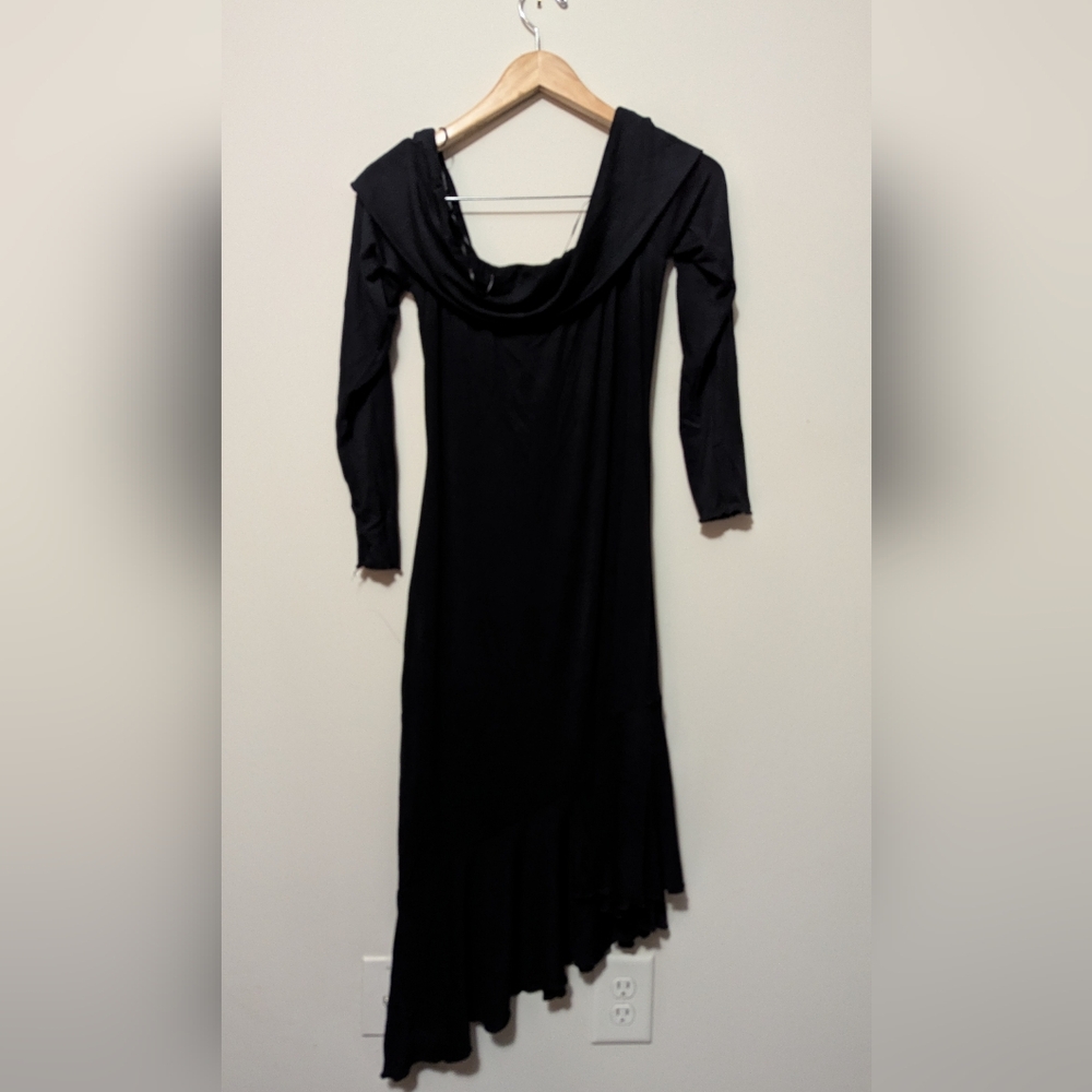 Nordstrom Black Long Sleeve Asymmetrical Dress